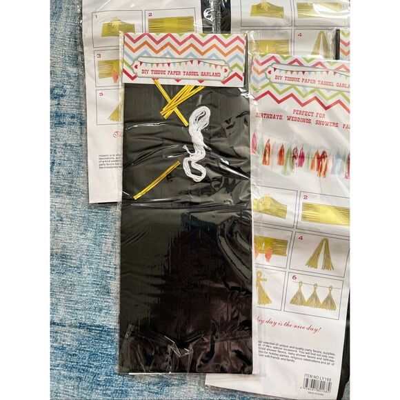 All Black DIY Tissue Paper Tassel Garland Large Balloon Party Supplies - Picture 4 of 7